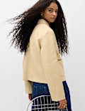Faux Leather Padded Short Jacket
