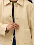 Faux Leather Padded Short Jacket