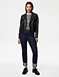 Biker-Jacke aus Kunstleder
