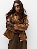 Croc Faux Leather Jacket