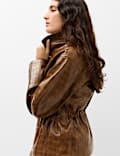 Croc Faux Leather Jacket
