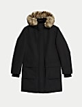 Gevoerde parka met capuchon van imitatiebont en Stormwear™