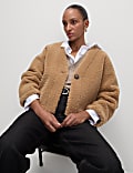 Faux Shearling Cardigan Jacket