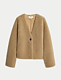 Faux Shearling Cardigan Jacket