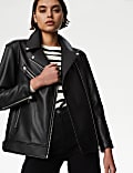 Faux Leather Girlfriend Biker Jacket