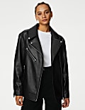 Faux Leather Girlfriend Biker Jacket