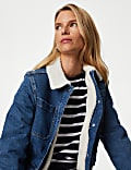 Denim Borg Lined Utility Jacket