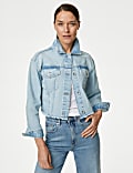 Jaket Crop Denim