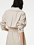 Linen Blend Longline Trench Coat