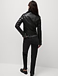 Petite Faux Leather Biker Jacket