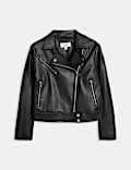 Petite Faux Leather Biker Jacket
