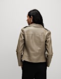 Petite Faux Leather Biker Jacket