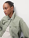 Pure Cotton Denim Relaxed Shacket