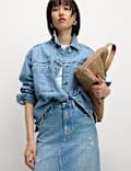 Pure Cotton Denim Relaxed Shacket