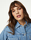 Pure Cotton Denim Relaxed Shacket