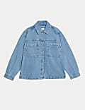 Pure Cotton Denim Relaxed Shacket