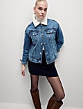 Denim Borg Lined Jacket