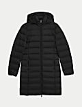 Manteau molletonné rembourré, garni de plumes et de duvet