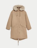 Stormwear™ 人造皮草連帽派克大衣