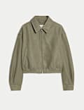 Suedette Relaxed Harrington Jacket