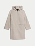 Rubber Hooded Clean Longline Parka Coat