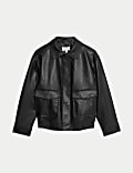 Faux Leather Relaxed Fit Jacket