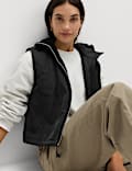 Padded Hooded Cropped Gilet