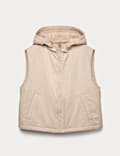 Waterproof Padded Hooded Cropped Gilet