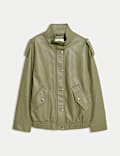 Blouson d'aviateur coupe longue en similicuir texturé