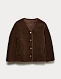 Borg Gold Button Relaxed Jacket