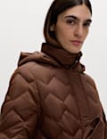 Feather & Down Quilted Zig Zag Coat