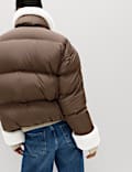 Feather & Down Padded Borg Trim Jacket
