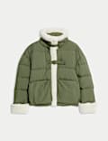 Feather & Down Padded Borg Trim Jacket