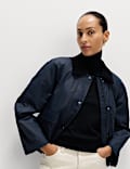 Waxed Look Short Utility Jacket