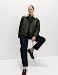 Waxed Look Short Utility Jacket