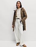 Feather & Down Hooded Duvet Coat