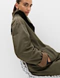 Cotton Rich Waxed Tie Neck Car Coat