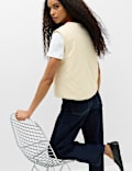 Padded Tie Neck Hooded Gilet