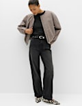Collarless Bubble Hem Jacket