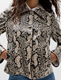 Snakeskin Print Clean Edge Short Jacket