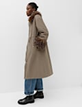 Cotton Rich Faux Fur Trim Longline Parka