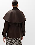 Faux Leather Collared Jacket