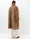 Mongolian Faux Fur Shearling Longline Coat