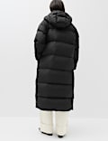 Feather And Down Hooded Longline Puffer Coat