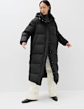 Feather And Down Hooded Longline Puffer Coat