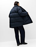 Feather and Down Faux Fur Collar Coat