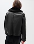 Faux Shearling Aviator Jacket