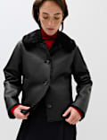Faux Shearling Aviator Jacket