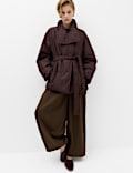 Pure Cotton Thermowarmth Belted Funnel Neck Coat