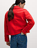 Pure Cotton Cropped Denim Shacket